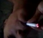 hot carbian ebony milf Awilda smoking cigarette